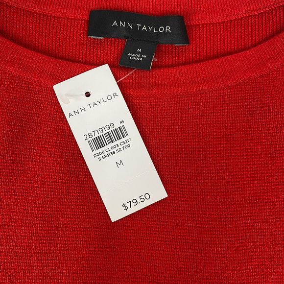 Ann Taylor Red Long-sleeve Top Size Women’s Medium - Picture 7 of 8